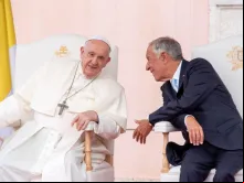 Papa Francisco com o presidente de Portugal, Marcelo Rebelo de Sousa