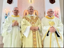 Da esquerda para a direita: o sobrinho do senhor Tutu, padre José Bernardino, e os filhos dele, padre Manoel Luiz e padre Antônio Rodrigues de Sousa