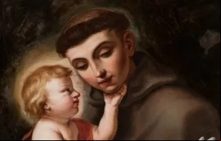 O Menino Jesus e santo Antônio de Pádua.
